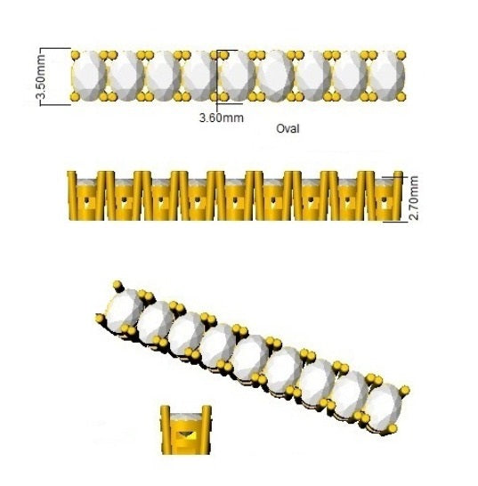 Oval Cut Lab Grown Diamond Tennis Bracelet in 10K/14K gold and platinum with certified lab-grown or natural diamonds