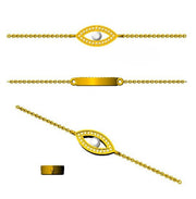 Emerald Stone Evil Eye Bracelet with Pave Natural Diamond Bracelet - Lobster Claw in 10K/14K gold and platinum with certified lab-grown or natural diamonds