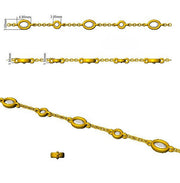 Natural Oval & Round Cut Bezel Set Diamond Station Bracelet in Platinum with Lobster Claw in 10K/14K gold and platinum with certified lab-grown or natural diamonds