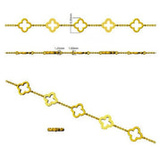 Lab Grown Diamond Four Leaf Clover Bracelet in 10K/14K gold and platinum with certified lab-grown or natural diamonds