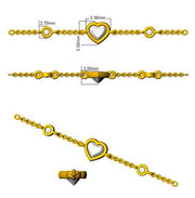 Natural Heart Cut Diamond Station Bracelet with Lobster Clasp in 10K/14K gold and platinum with certified lab-grown or natural diamonds