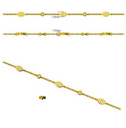 Round Lab Grown Diamond Pave Set Marquise Shape Station Bracelet with Bezel Set in 10K/14K gold and platinum with certified lab-grown or natural diamonds