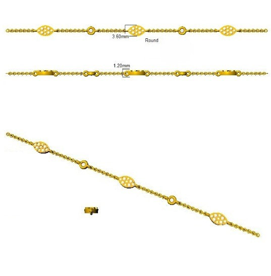 Natural Diamond Marquise Shape Station Bracelet in 10K/14K gold and platinum with certified lab-grown or natural diamonds