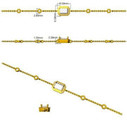 Natural Emerald Cut Diamond Halo Station Bracelet with Adjustable Chain in 10K/14K gold and platinum with certified lab-grown or natural diamonds