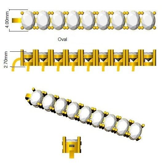 Oval Cut Lab Grown Diamond Tennis Bracelet in 10K/14K gold and platinum with certified lab-grown or natural diamonds