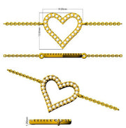 Lab Grown Diamond Pave Heart Bracelet in 10K/14K gold and platinum with certified lab-grown or natural diamonds