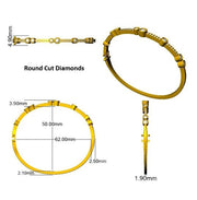 Round Cut Bezel & Pave Set Natural Diamond Bangle with Hinged and Box Clasp in 10K/14K gold and platinum with certified lab-grown or natural diamonds