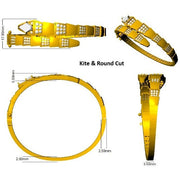 Emerald and Natural Round Diamond Bypass Open Cuff Bangle in 10K/14K gold and platinum with certified lab-grown or natural diamonds