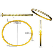 Baguette Cut Lab Grown Diamond Bangle with Hinged Box Clasp in 10K/14K gold and platinum with certified lab-grown or natural diamonds