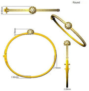 Natural Round Cut Prong Set Cluster Diamond Bangle with Box Lock in 10K/14K gold and platinum with certified lab-grown or natural diamonds