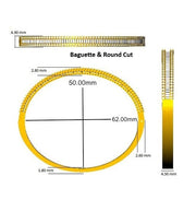 Platinum Lab Grown Diamond Bangle with Baguette and Round Cut Channel Pave Setting in 10K/14K gold and platinum with certified lab-grown or natural diamonds