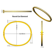 and Platinum Natural Round Cut Diamond Half Eternity Bangle with Hinged Lock in 10K/14K gold and platinum with certified lab-grown or natural diamonds