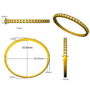 Round Natural Diamond Prong Set Eternity Bangle with Hinged Box Clasp in 10K/14K gold and platinum with certified lab-grown or natural diamonds