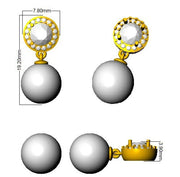 5.50ct Blue Sapphire Halo Pearl Diamond Earrings in 10K/14K gold and platinum with certified lab-grown or natural diamonds