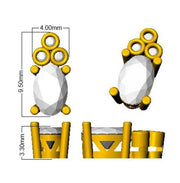 Oval Ruby with Natural Round Diamond Studs in 10K/14K gold and platinum with certified lab-grown or natural diamonds