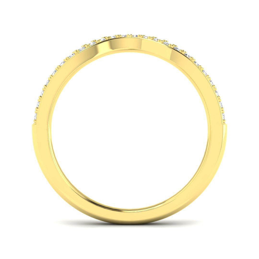 Elegant Diamond Wishbone Ring in 10K/14K gold and platinum with certified lab-grown or natural diamonds