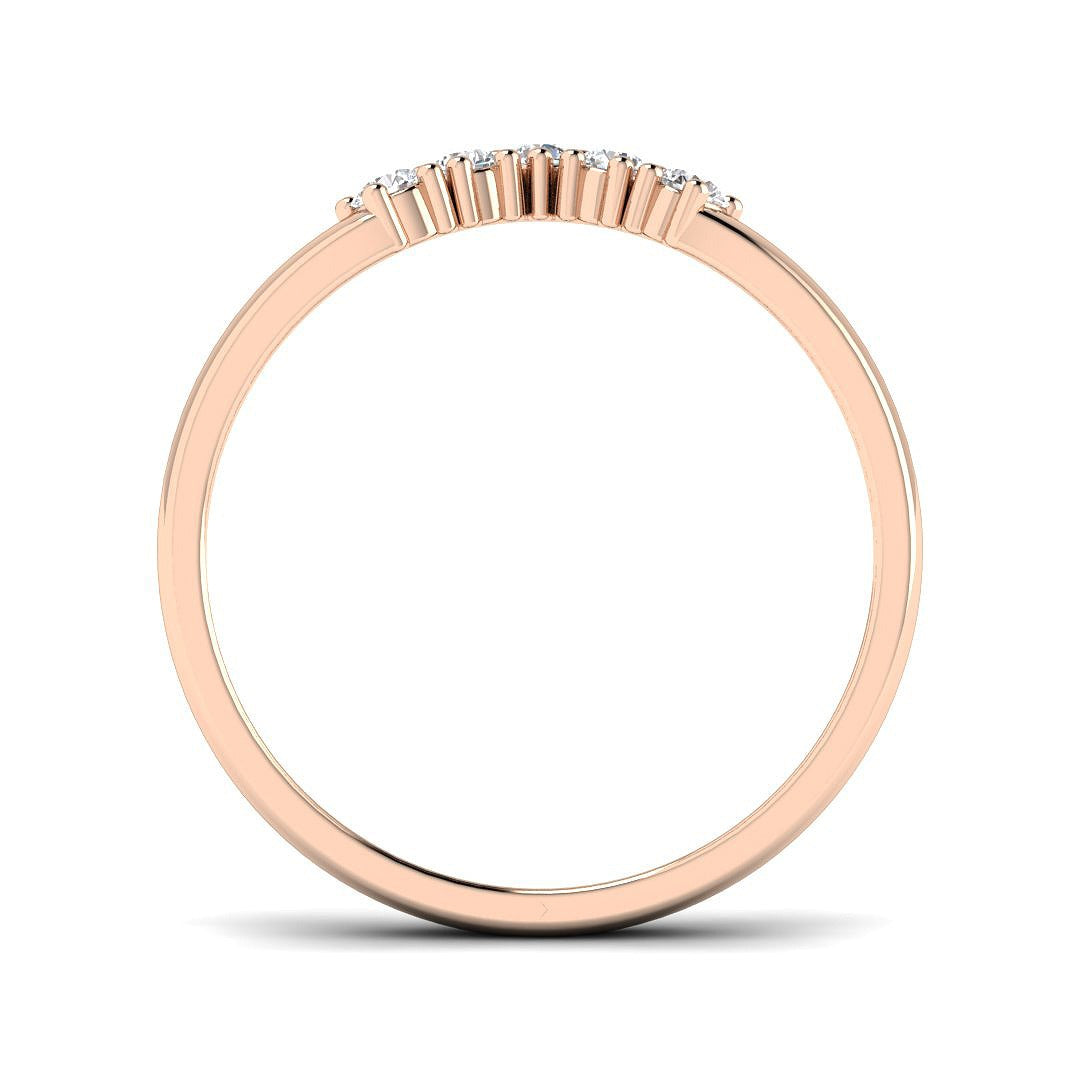 Elegant Diamond Wishbone Ring in 10K/14K gold and platinum with certified lab-grown or natural diamonds