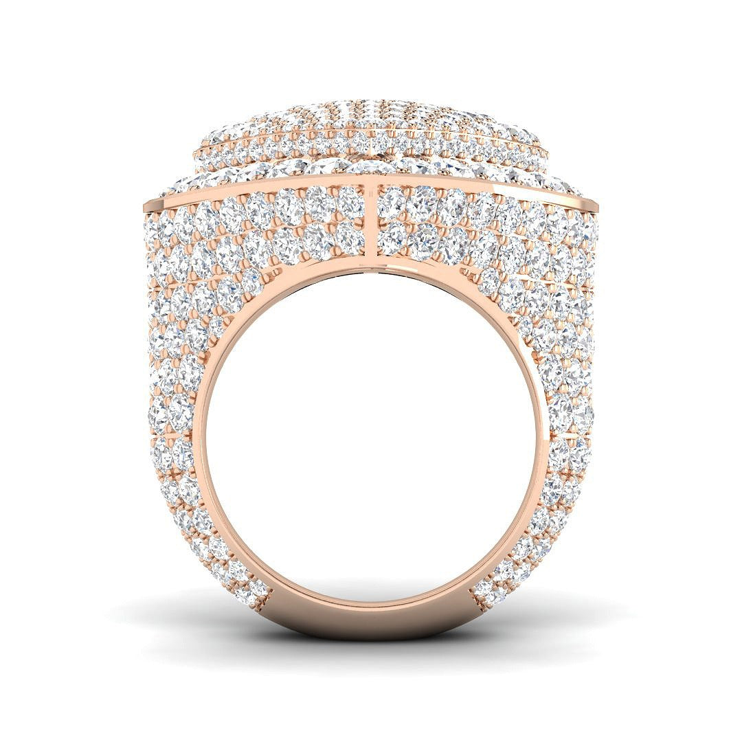Luxury Heart Pave Diamond Dress Ring in 10K/14K gold and platinum with certified lab-grown or natural diamonds
