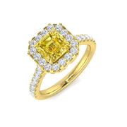 Diamond Asscher Engagement Ring in 10K/14K gold and platinum with certified lab-grown or natural diamonds