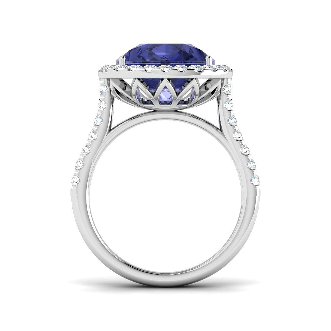 Pear Tanzanite Diamond Cocktail Ring - Metal in Gold or in 10K/14K gold and platinum with certified lab-grown or natural diamonds