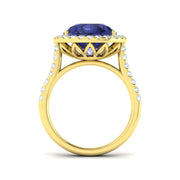 Pear Tanzanite Diamond Cocktail Ring - Metal in Gold or in 10K/14K gold and platinum with certified lab-grown or natural diamonds
