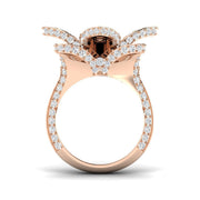 Floral Diamond Statement Ring 4ct Designer Petal UK Hallmarked in 10K/14K gold and platinum with certified lab-grown or natural diamonds