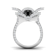 Floral Diamond Statement Ring 4ct Designer Petal UK Hallmarked in 10K/14K gold and platinum with certified lab-grown or natural diamonds