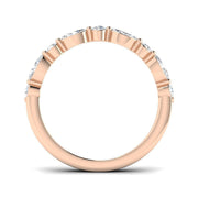 Round and Marquise Diamond Half Eternity Ring in 10K/14K gold and platinum with certified lab-grown or natural diamonds