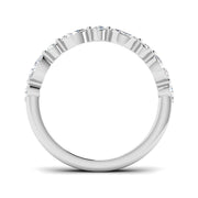 Round and Marquise Diamond Half Eternity Ring in 10K/14K gold and platinum with certified lab-grown or natural diamonds