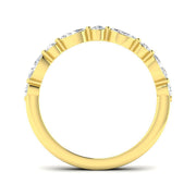 Round and Marquise Diamond Half Eternity Ring in 10K/14K gold and platinum with certified lab-grown or natural diamonds