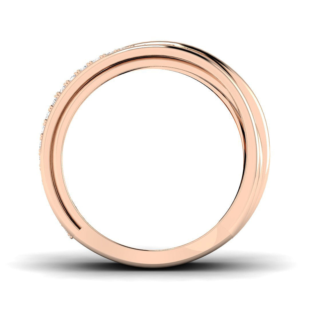 Stunning Triple Band Design Fancy Ring in 10K/14K gold and platinum with certified lab-grown or natural diamonds