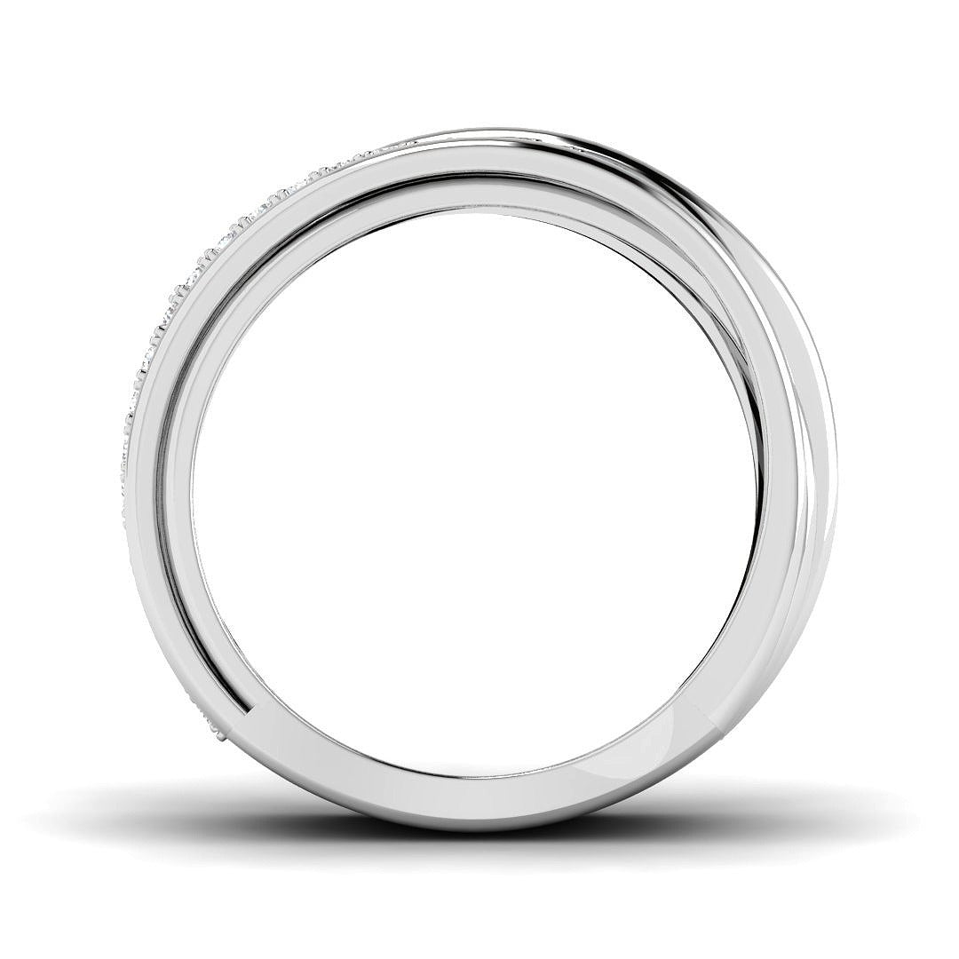 Stunning Triple Band Design Fancy Ring in 10K/14K gold and platinum with certified lab-grown or natural diamonds