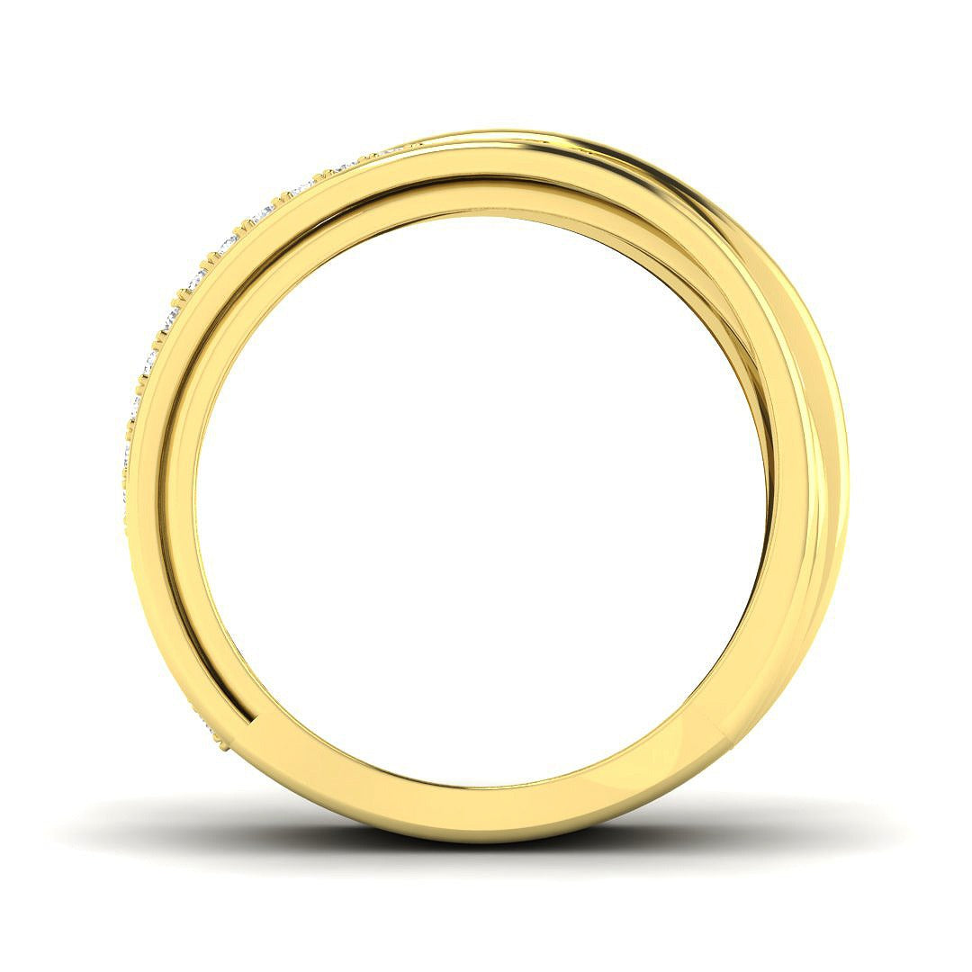 Stunning Triple Band Design Fancy Ring in 10K/14K gold and platinum with certified lab-grown or natural diamonds