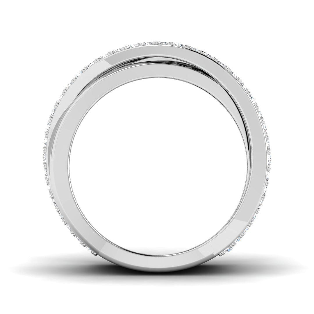 Diamond Crisscross Band Fancy Ring in 10K/14K gold and platinum with certified lab-grown or natural diamonds