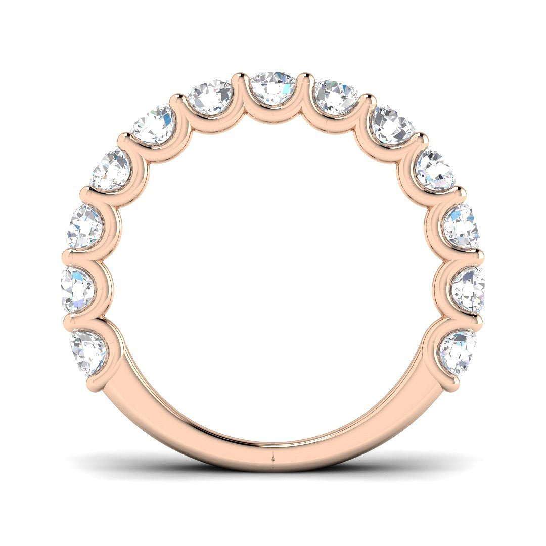 Diamond Half Eternity Ring in 10K/14K gold and platinum with certified lab-grown or natural diamonds