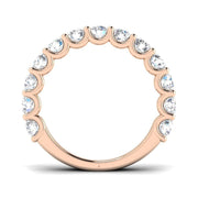 Diamond Half Eternity Ring in 10K/14K gold and platinum with certified lab-grown or natural diamonds