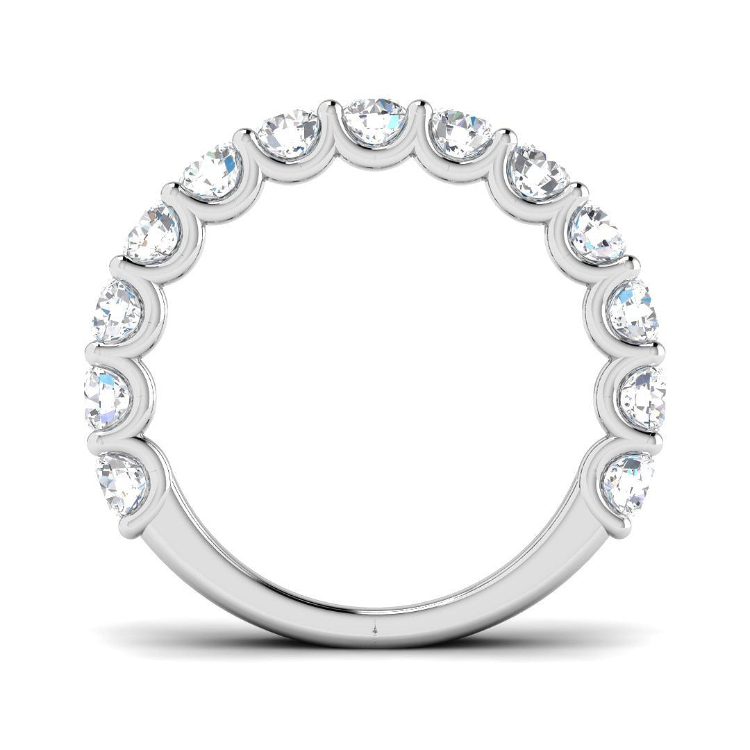 Diamond Half Eternity Ring in 10K/14K gold and platinum with certified lab-grown or natural diamonds