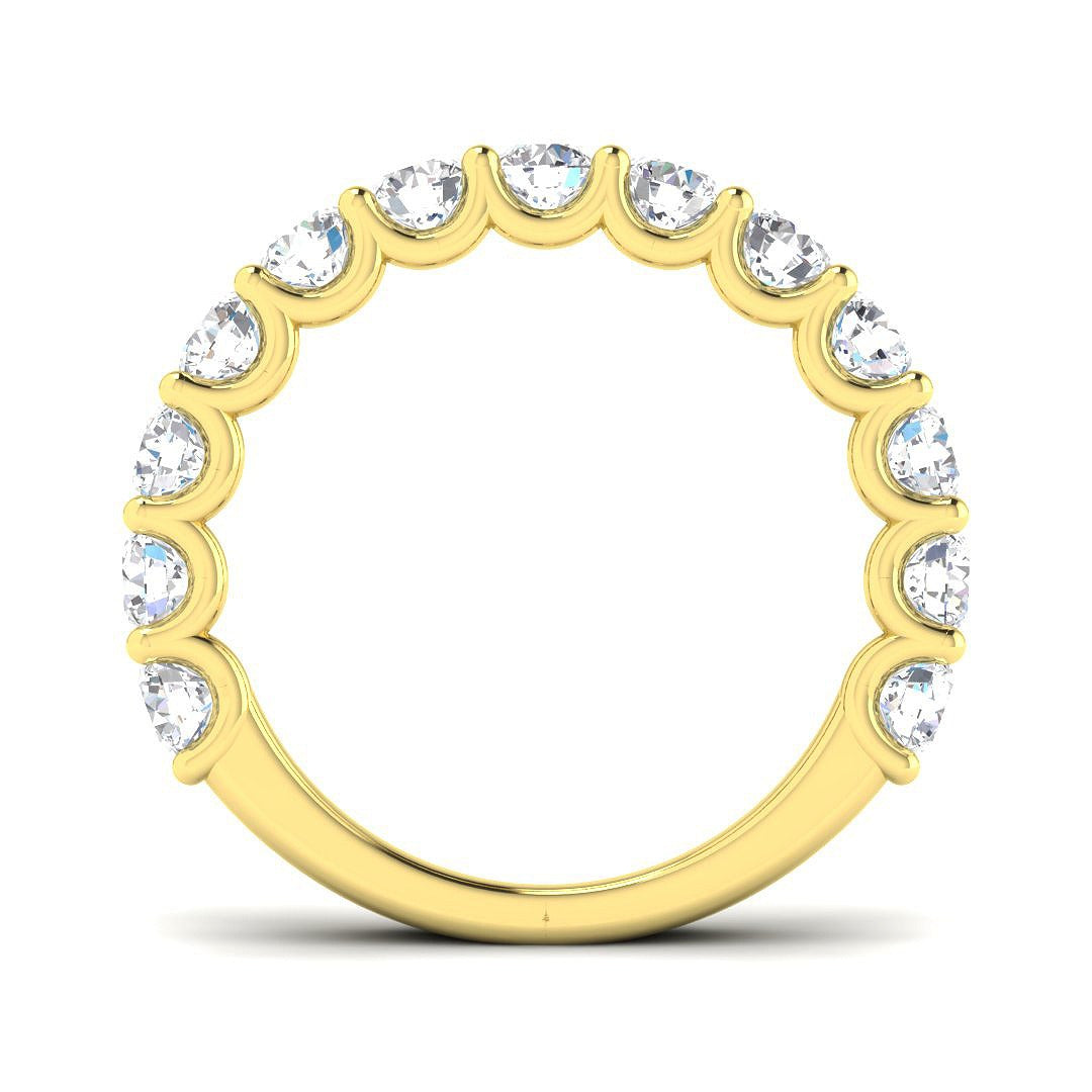 Diamond Half Eternity Ring in 10K/14K gold and platinum with certified lab-grown or natural diamonds