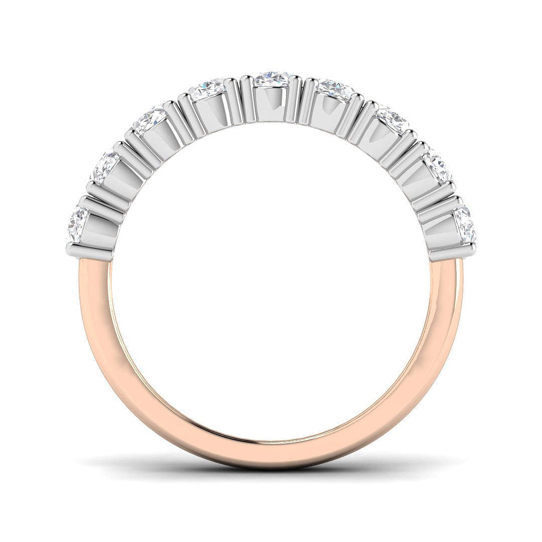 Diamond Half Eternity Ring in 10K/14K gold and platinum with certified lab-grown or natural diamonds