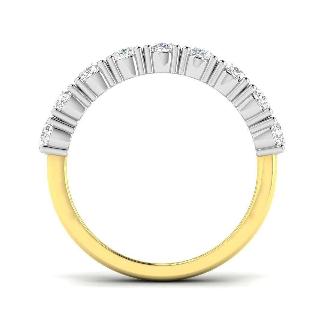 Diamond Half Eternity Ring in 10K/14K gold and platinum with certified lab-grown or natural diamonds