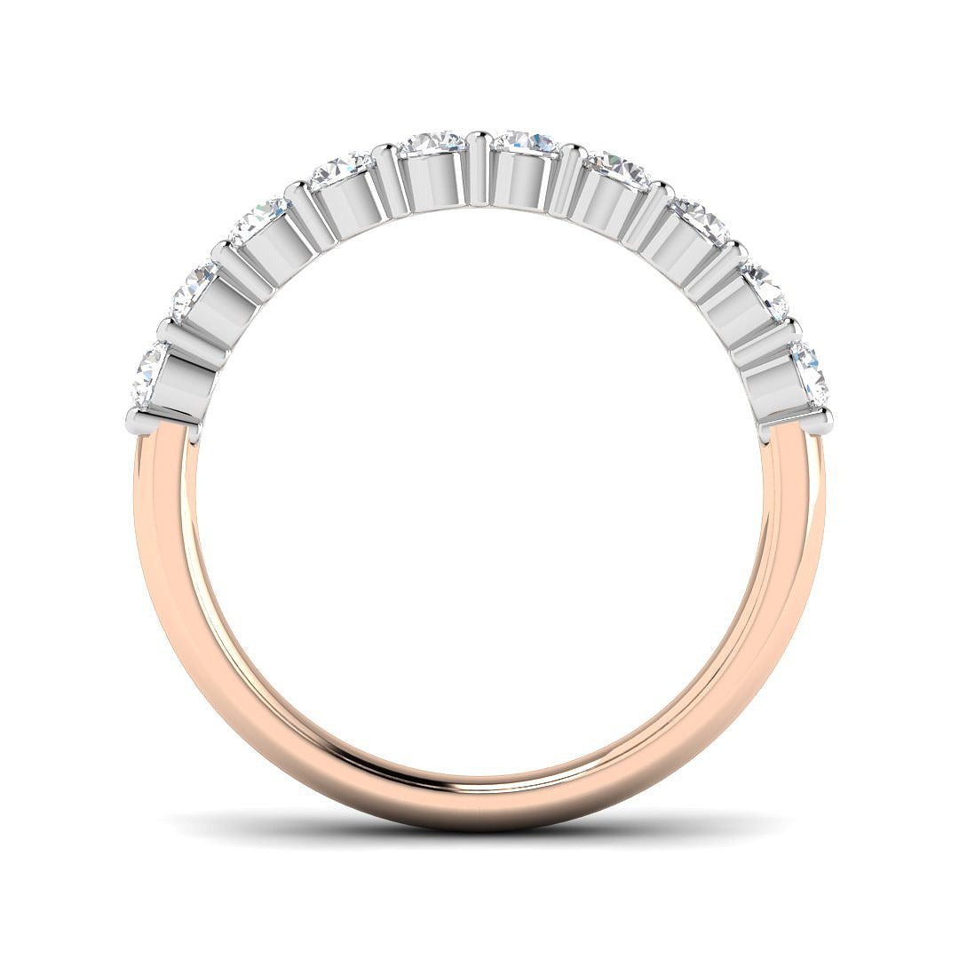 Diamond Half Eternity Ring in 10K/14K gold and platinum with certified lab-grown or natural diamonds