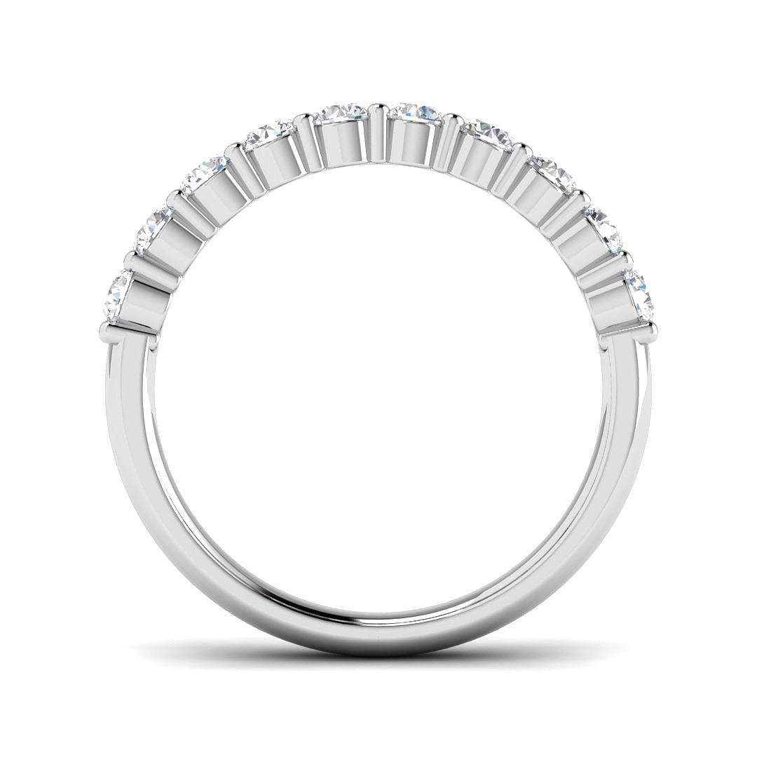 Diamond Half Eternity Ring in 10K/14K gold and platinum with certified lab-grown or natural diamonds