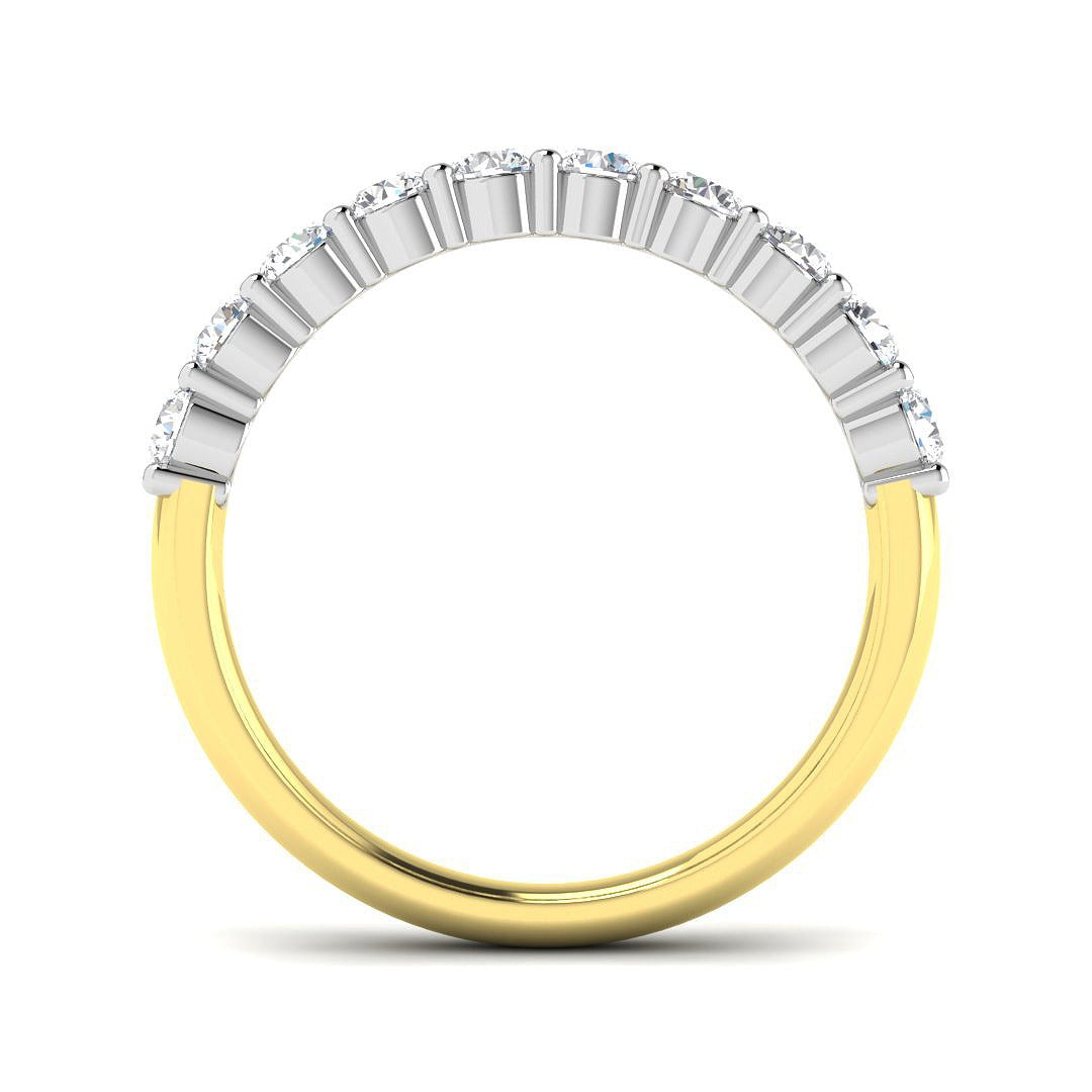 Diamond Half Eternity Ring in 10K/14K gold and platinum with certified lab-grown or natural diamonds