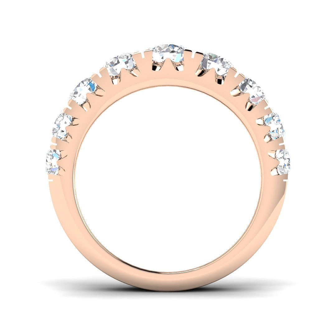 Diamond Half Eternity Ring in 10K/14K gold and platinum with certified lab-grown or natural diamonds