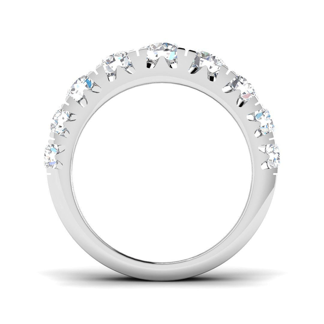 Diamond Half Eternity Ring in 10K/14K gold and platinum with certified lab-grown or natural diamonds