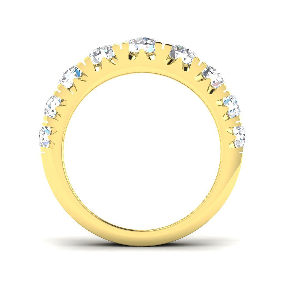 Diamond Half Eternity Ring in 10K/14K gold and platinum with certified lab-grown or natural diamonds