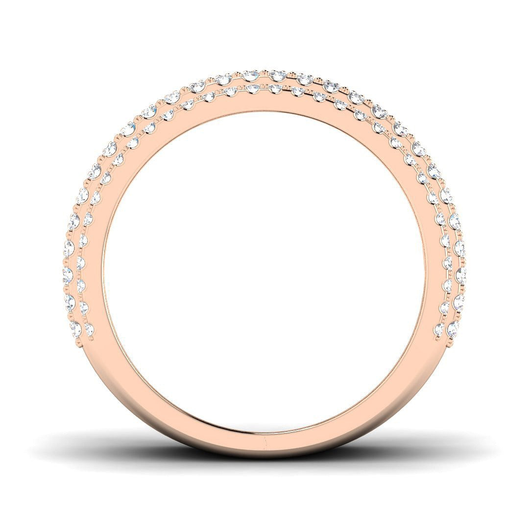 Diamond Half Eternity Ring in 10K/14K gold and platinum with certified lab-grown or natural diamonds