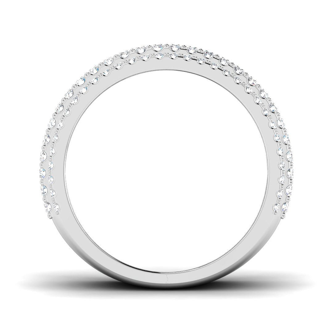 Diamond Half Eternity Ring in 10K/14K gold and platinum with certified lab-grown or natural diamonds