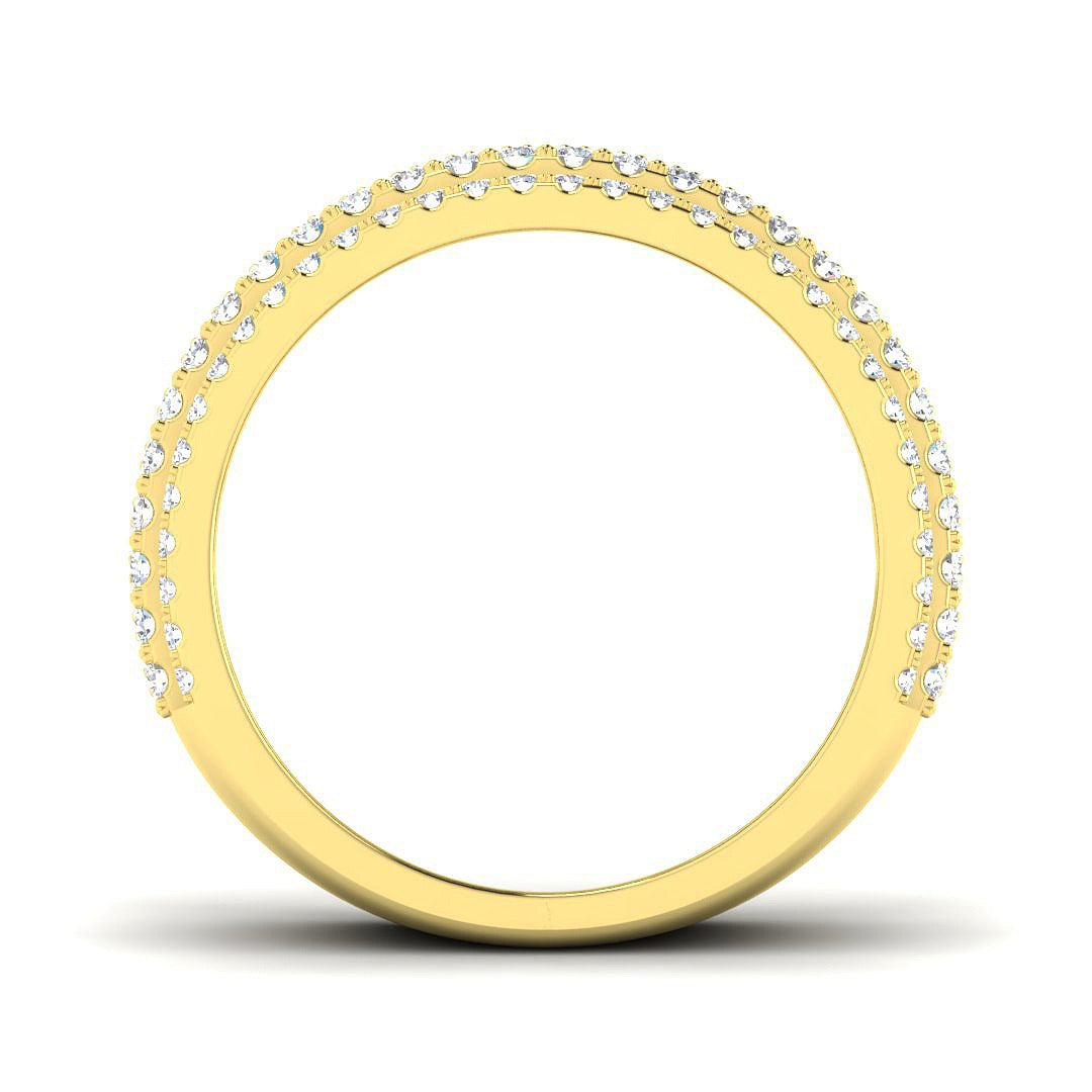 Diamond Half Eternity Ring in 10K/14K gold and platinum with certified lab-grown or natural diamonds
