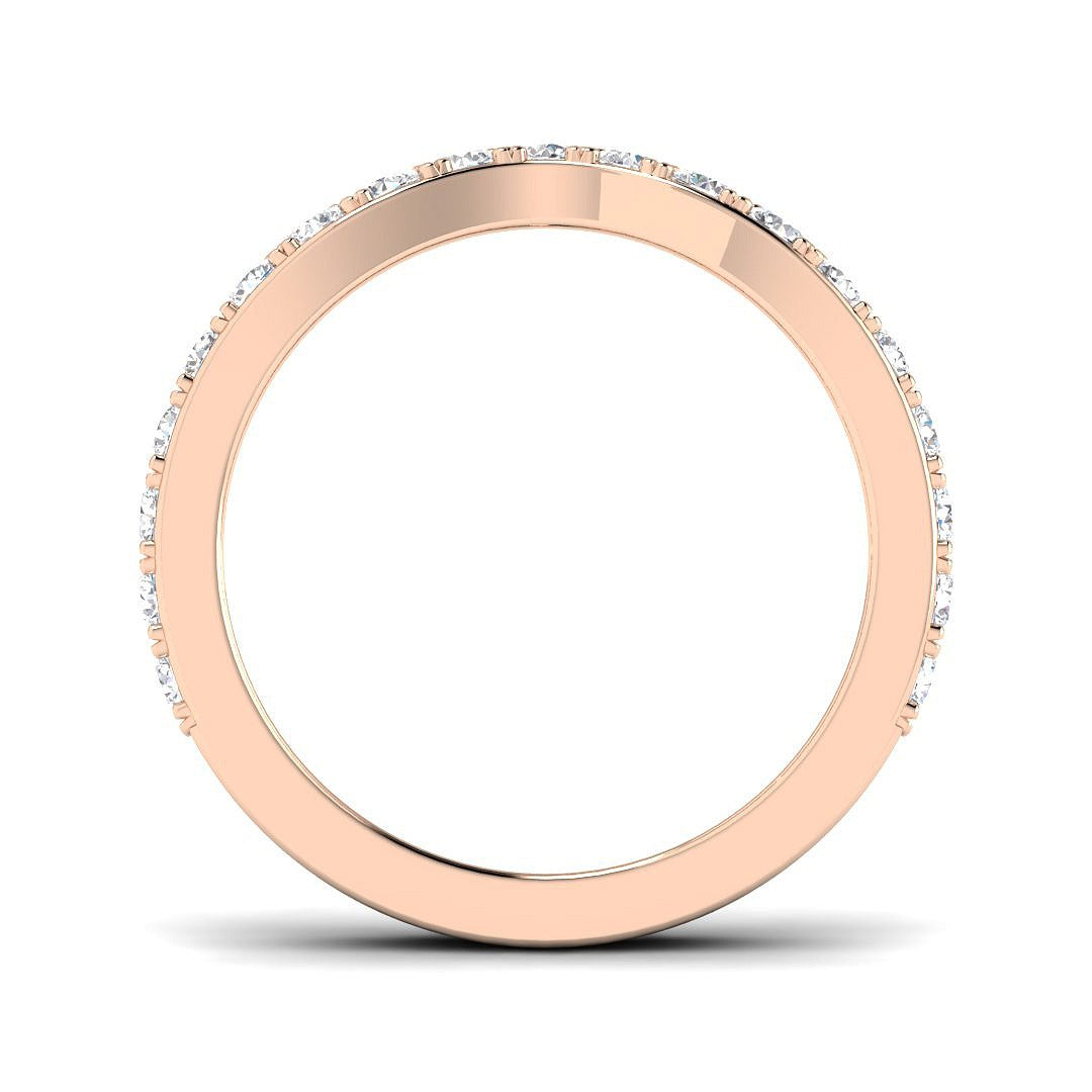 Luxury Diamond Wishbone Ring in 10K/14K gold and platinum with certified lab-grown or natural diamonds